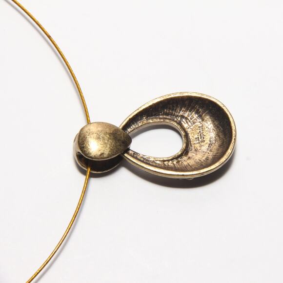 Vintage Lia Sophia Azalea Crystal Flower Pendant on Wire Necklace - Picture 6 of 7